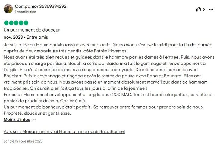 Mouassine le vrai Hammam marocain traditionnel