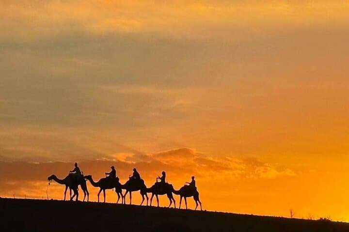Agafay Desert Sunset Camel Ride & Dinner avec spectacle de feu