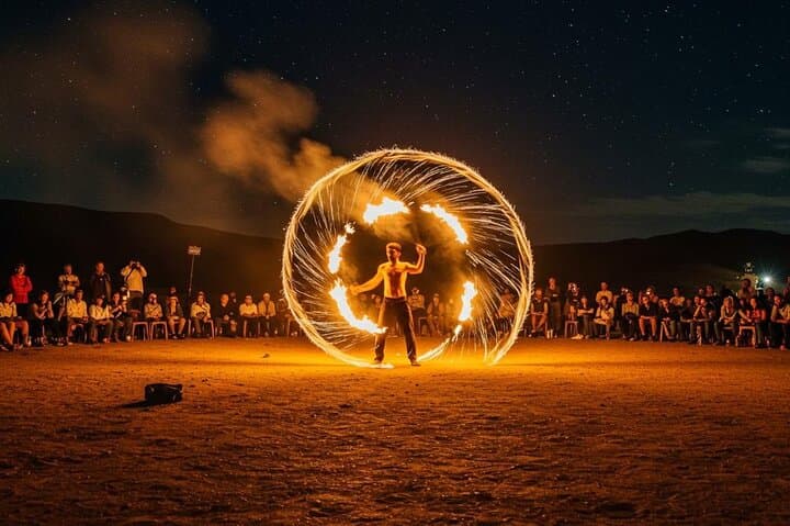 Agafay Desert Sunset Camel Ride & Dinner avec spectacle de feu